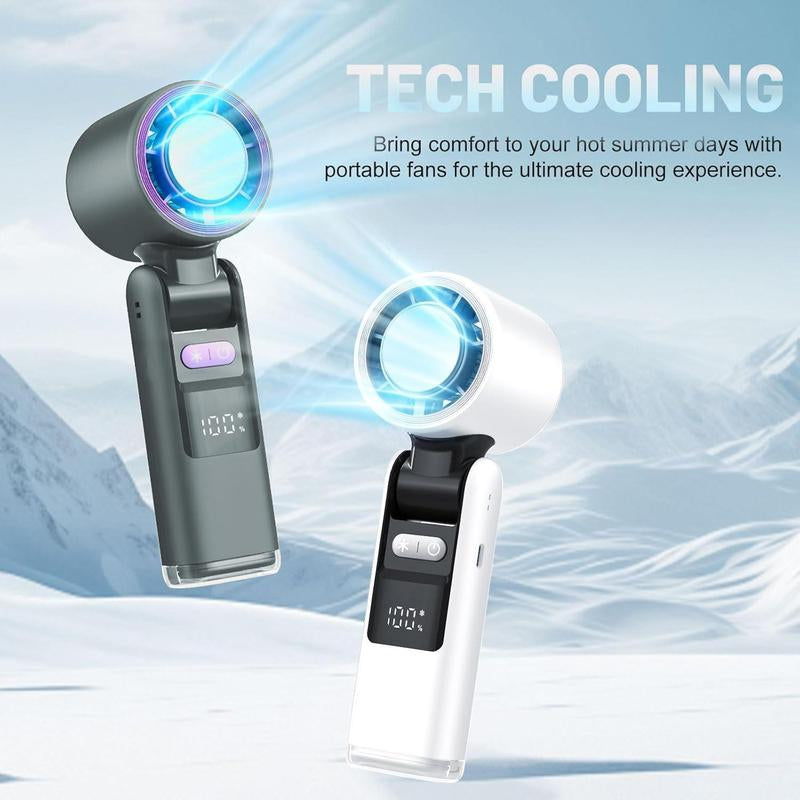 Portable Handheld Fan, 100-Speed Semiconductor Refrigeration Fan, High-Speed Folding Mini Portable Fan for Cooling & Ice Application