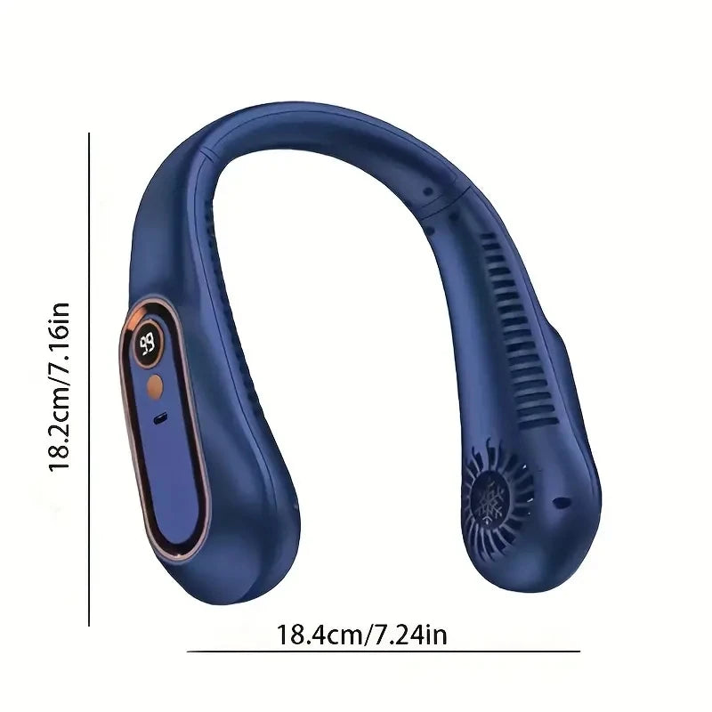 Neck Fan, Stay Cool and Comfortable with This USB Rechargeable 5-Speed Adjustable Neck Fan - Digital Display & Bladeless!