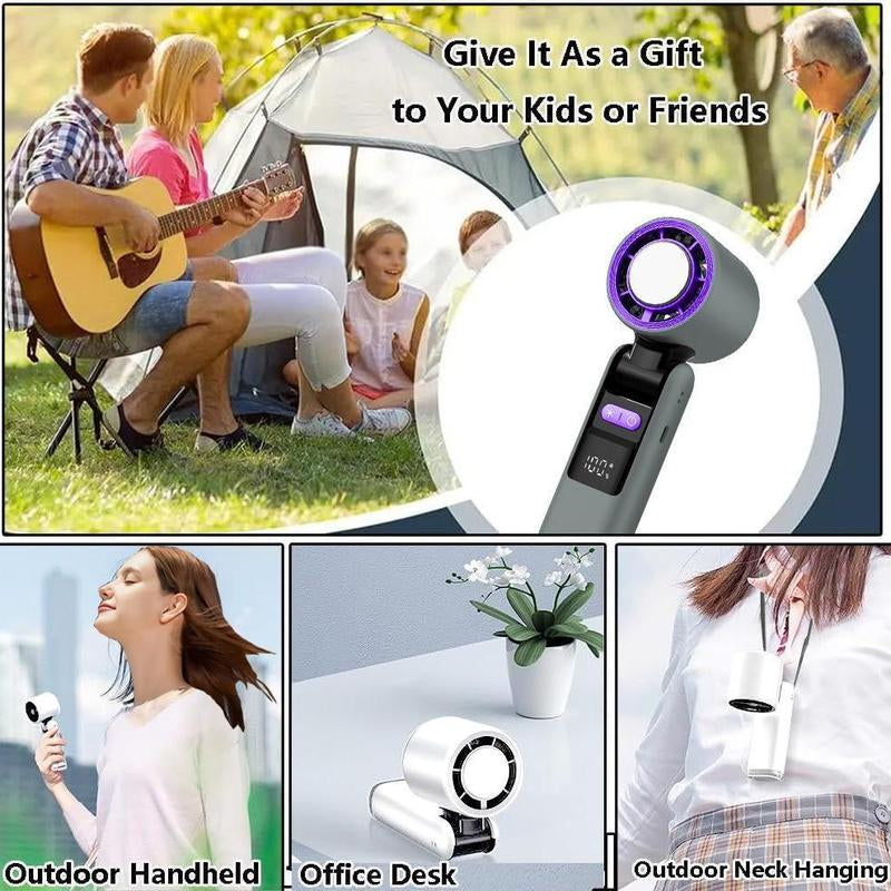 Portable Handheld Fan, 100-Speed Semiconductor Refrigeration Fan, High-Speed Folding Mini Portable Fan for Cooling & Ice Application