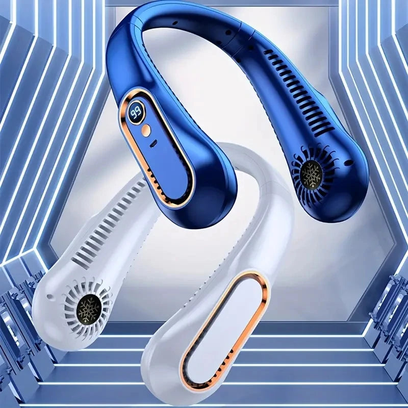 Neck Fan, Stay Cool and Comfortable with This USB Rechargeable 5-Speed Adjustable Neck Fan - Digital Display & Bladeless!