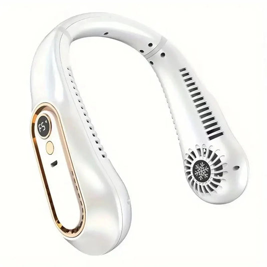 Neck Fan, Stay Cool and Comfortable with This USB Rechargeable 5-Speed Adjustable Neck Fan - Digital Display & Bladeless!