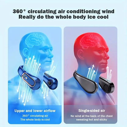 Neck Fan, Stay Cool and Comfortable with This USB Rechargeable 5-Speed Adjustable Neck Fan - Digital Display & Bladeless!